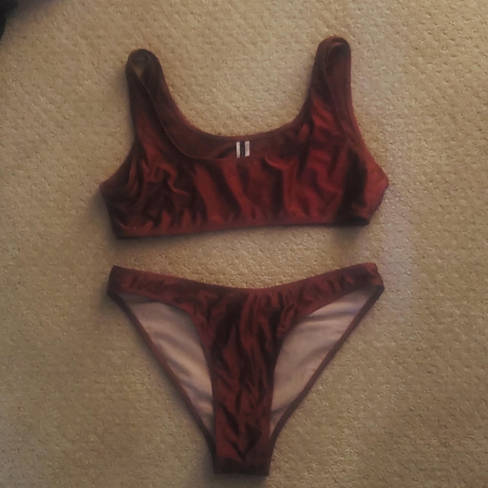 fashion nova bathing suit bikini red simple